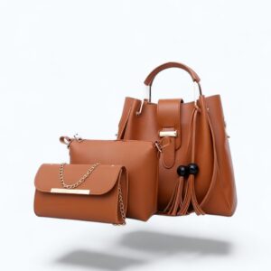 Bolso Almohada Textura Lichi con Cadenas